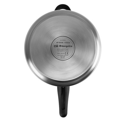 Pentola a pressione super veloce Orbegozo HP 6006 - Capacit&agrave; 6 litri - Cinque sistemi di sicurezza - Base con diffusore termico - Adatta a tutti i tipi di fornelli