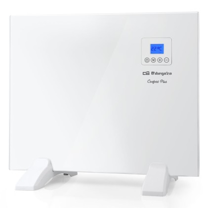 Orbegozo REH 500 con Pannello Radiante - Design Sottile in Bianco - Telecomando - Programmazione Giornaliera e Settimanale - Protezione dal Surriscaldamento - Potenza 500W