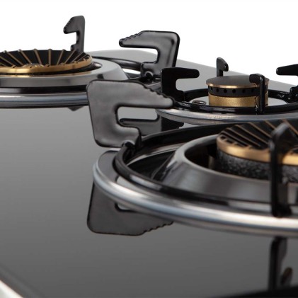 Orbegozo FO 3520 piano cottura Nero, Acciaio inox Superficie piana Gas 3 Fornello(i)