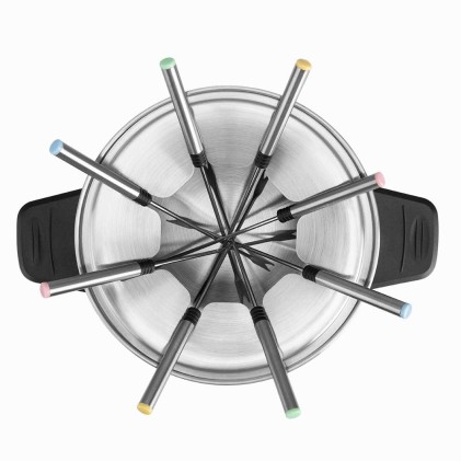 Fonduta elettrica in acciaio inossidabile Orbegozo FDR 14 - Goditi il ​​formaggio fuso - Cioccolata calda e altro in un gruppo - Potenza 1500 W - Pentola da 1,4 L