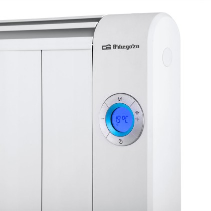 Orbegozo RRW-1800 RealWarm Elements Emettitore Termico Wifi - Controllo vocale con Assistente Google e Alexa - Programmazione giornaliera e settimanale - Funzione di rilevamento finestra aperta - Display digitale LCD