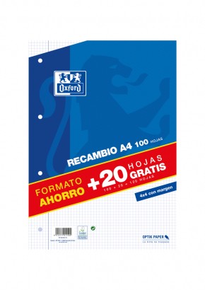 Oxford 400058179 ricambi per quaderni 210 x 297 mm (A4) 120 fogli