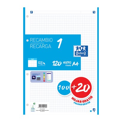 Oxford 400158058 ricambi per quaderni 210 x 297 mm (A4) 120 fogli