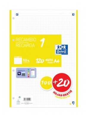 Oxford 400158160 ricambi per quaderni 210 x 297 mm (A4) 120 fogli
