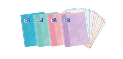 Oxford 400174116 quaderno ad anelli A4+ 150 fogli Colori assortiti