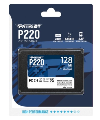 Patriot Ssd Interno P220 128Gb Sata3 2,5&#34; Read/Write 500/480 Mbps