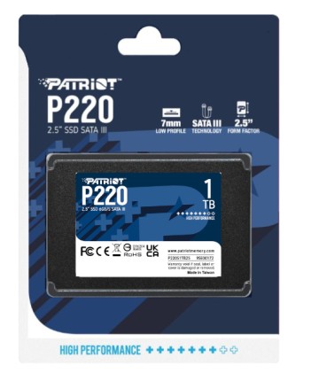 Patriot Ssd Interno P220 1Tb Sata3 2,5&#34; Read/Write 500/500 Mbps