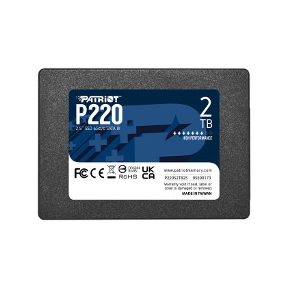 Patriot Ssd Interno P220 2Tb Sata3 2,5&#34; Read/Write 550/500 Mbps