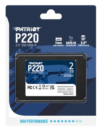 Patriot Ssd Interno P220 2Tb Sata3 2,5&#34; Read/Write 550/500 Mbps