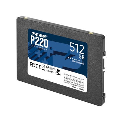 Patriot Ssd Interno P220 512Gb Sata3 2,5&#34; Read/Write 500/500 Mbps
