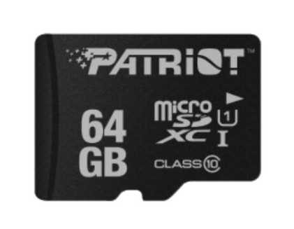 PATRIOT MicroSDHC Card LX Series 64GB UHS-I/Class 10