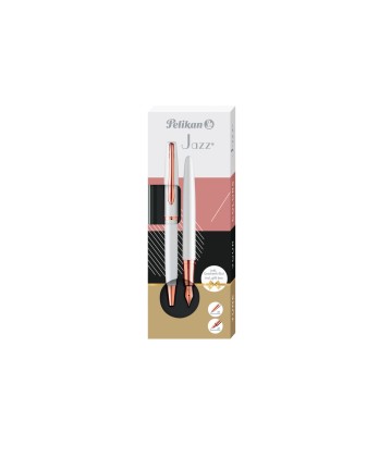 Pelikan Jazz Noble Elegance Oro, Perlato, Bianco 2 pz
