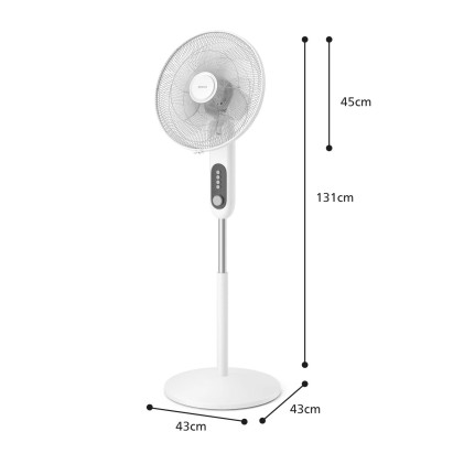 Ventilatore Fan 6 Pale 3 Modalit Bianco Piantana