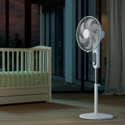 Ventilatore Fan 6 Pale 3 Modalit Bianco Piantana