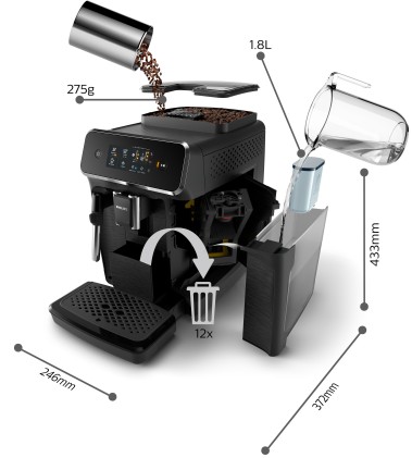Macchina Da Caff&egrave; Automatica Cerami Serie 1200 Chicchi Con Pennarello