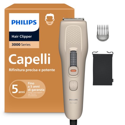 Tagliacapelli Philips  Serie 3000 Regolabarba 9 Impostazioni Step3Mm