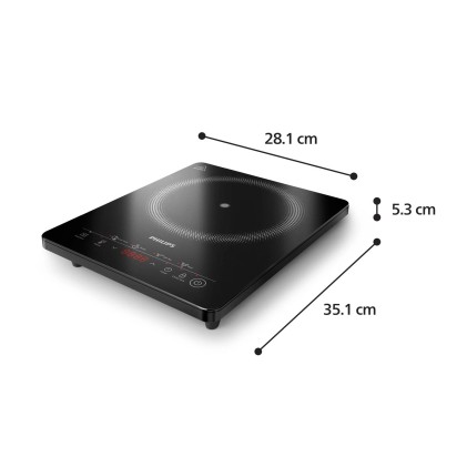 Philips Piastra Induzione Haloplate Hd5830/90 4 Preset 2000W 8 Livelli