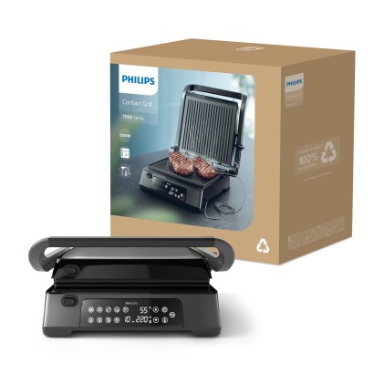 Philips Grill Elettronico Digitale 2000W Timer Sonda Termica 180?