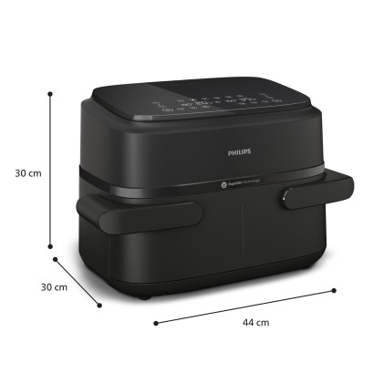 Friggitrice Ad Aria Multicooker 7,1 Litri Dual Basket Con Divisorio