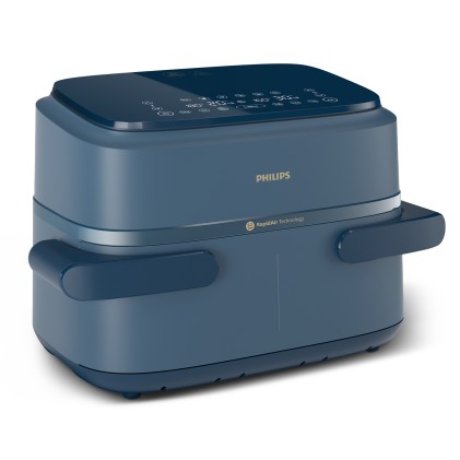 Friggitrice Ad Aria Multicooker 7,1 Litri Dual Basket Con Divisorio Blu