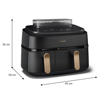 Friggitrice Ad Aria Dualbasket 9Lit Con Funzione Vapore Aria Vapore Com