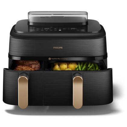 Friggitrice Ad Aria Dualbasket 9Lit Con Funzione Vapore Aria Vapore Com