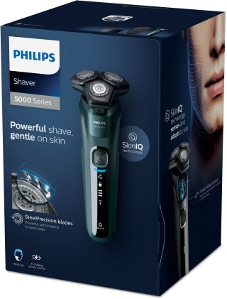 Philips Rasoio S5000 360D Skiniq Wet Dry Con Rifinitore A Scomparsa