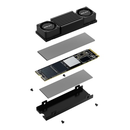 Disco rigido solido PNY CS3150 SSD M2 NVMe PCIe Gen5 x4 da 1 TB con dissipatore di calore