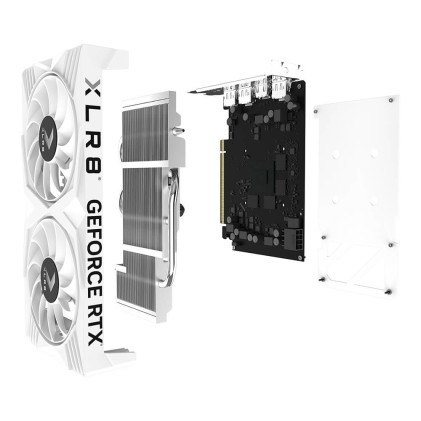 Scheda grafica PNY GeForce RTX 4060 OC XLR8 Verto Ed. Bianca 8 GB GDDR6 doppia ventola - PCIe 4.0, HDMI, DisplayPort