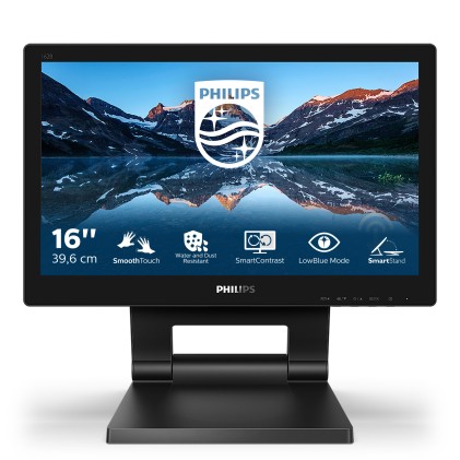 Philips Monitor Touch 15,6 1366X768, Ip54, 1O Punti Tocco, Vga/Dvi/Dp/Hdmi, Multimediale