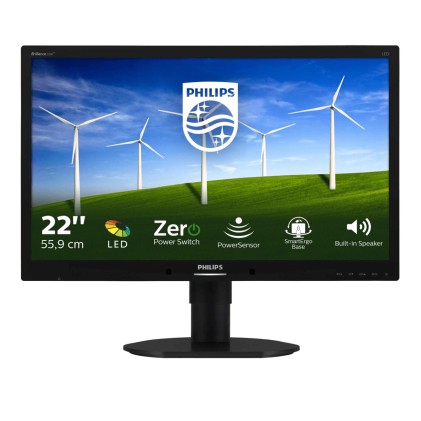 Philips Monitor 22", Led Tn, 16:10, 1680X1050, 250 Cd/M2, 5Ms, 170X160, Vga, Dvi-D, Display Port, Usb, Multimediale