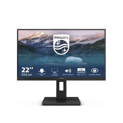 Philips Monitor 21,5 Led Va 16:9 Fhd 4Ms 250 Cdm, Vga/Dp/Hdmi, Multimediale
