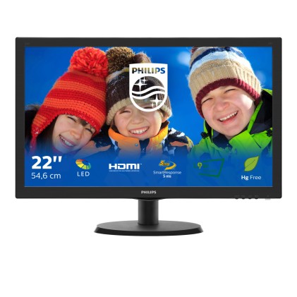 Philips Monitor 21,5 Led Tn 16:9 Fhd, 200 Cdm, 5Ms, Vga/Hdmi Ts