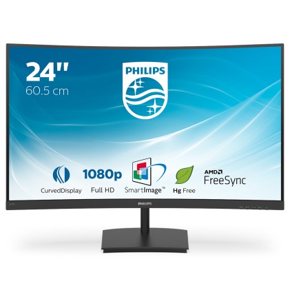 Mon 23,6"Va Vga Hdmi 4Ms Curvo Philips 241E1Sc/00