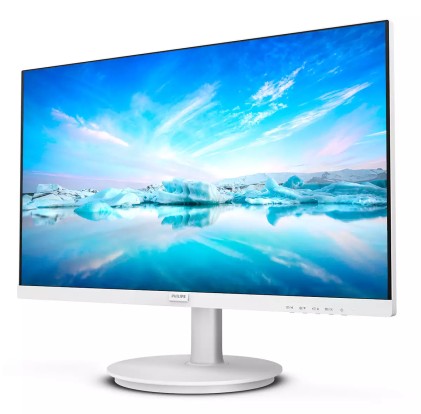 Philips Monitor 23,8 Led Ips 16:9 Fhd 4Ms 250 Cdm, Inclinabile, Vga/Hdmi, Multimediale, Bianco