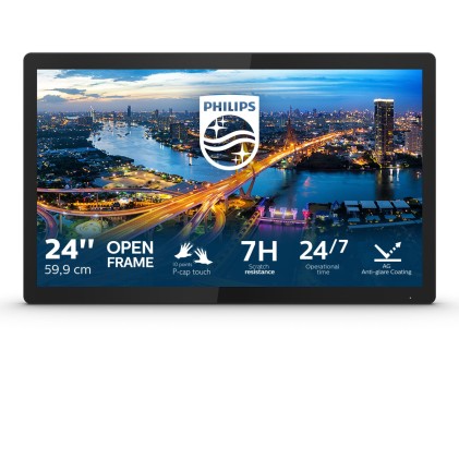 Philips Monitor Touch 23,8 Led Ips 16:9 Fhd 4Ms 350 Cdm, Vga/Dvi/Dp/Hdmi, Openframe