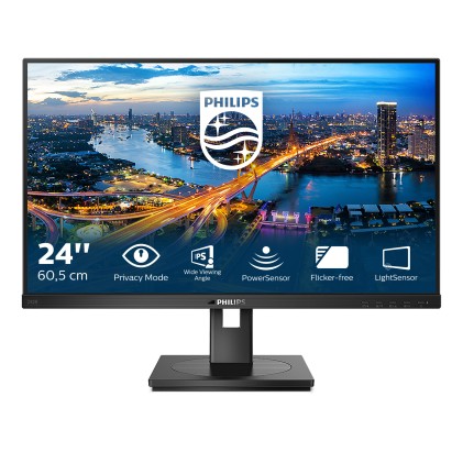 Philips Monitor 23,8 Led Ips 16:9 Fhd 4Ms 350 Cdm Vga/Dvi/Dp/Hdmi Privacy Mode Pivot Multimediale