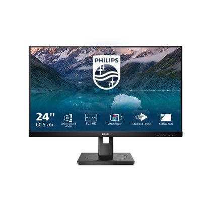 Philips Monitor 23,8 Wled Va 16:9 Fhd 4Ms, Vga/Dvi/Dp/Hdmi, Hub Usb, Pivot, Multimediale