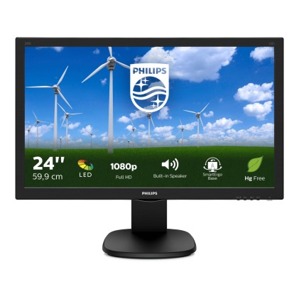 Philips Monitor 24 Led Full Hd 1920X1080 1Ms Multimediale Hdmi Vga Pivot Girevole E Inclinabile