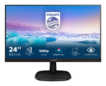 Philips Monitor 23,8 Ips Fhd 5Ms Vga/Dvi/Hdmi, Lowblue Mode
