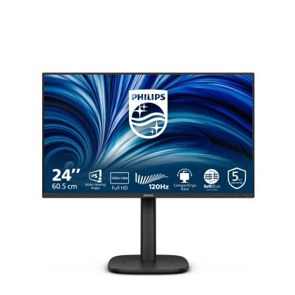 Philips Monitor 23,8 Led Ips Fhd 16:9 4Ms 250 Cdm, Pivot, Vga/Dp/Hdmi, Multimediale