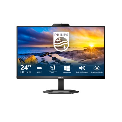 Philips Monitor 23,8 Led Ips 16:9 Fhd 1Ms 300 Cdm, Hdmi/Dp, Pivot, Usb-C, Webcam, Multimediale