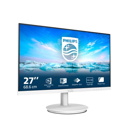 Philips Monitor 27 Led Ips 16:9 Fhd, 4Ms 250 Cdm, Vga/Hdmi, Multimediale, Bianco