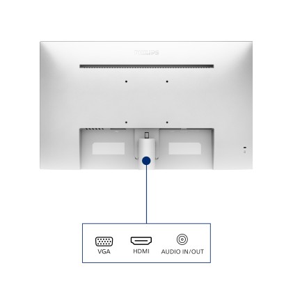 Philips Monitor 27 Led Ips 16:9 Fhd, 4Ms 250 Cdm, Vga/Hdmi, Multimediale, Bianco