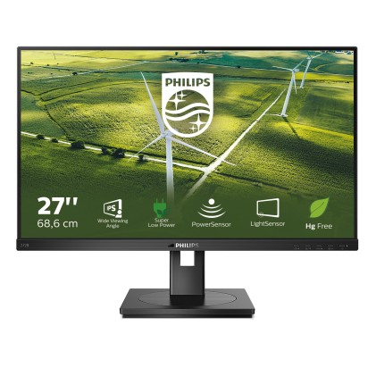 Philips Monitor 27 Led Ips 16:9 Fhd, 250 Cdm 4Ms, Vga/Dvi/Dp/Hdmi, Green Line, Pivot, Multimediale