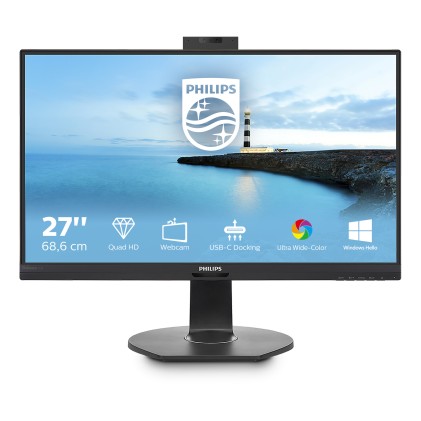 Philips Monitor 27 Ips Fhd 5Ms 350Cdm, Dp/Hdmi Webcam, Usb-C, Pivot, Multimediale