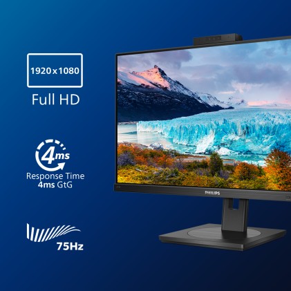 Mon 27Ips Vga Dvi Dp Hdmi Usb Philips 272S1M Pivot Webcam Reg Alt