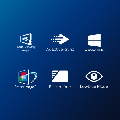 Philips Monitor 27 Led Ips 16:9 Fhd 4Ms 250 Cdm, Vga / Dvi-D /  Hdmi / Dp Pivot, Webcam Multimediale