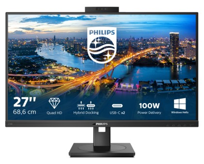 Philips Monitor 27 Led Ips 16:9 2560 X 1440 300 Cdm, Webcam, Pivot, Dp/Hdmi, Multimediale