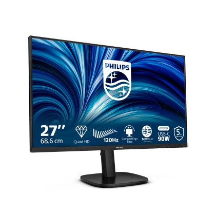 Philips Monitor 27 Led Ips Qhd 16:9 4Ms 350 Cdm 120Hz, Pivot, Vga/Dp/Hdmi, Usb-C, Multimediale